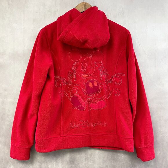 Disneyland‎ Resort Fleece Jacket Womens Medium Mickey Mouse Classic Embroidered - Picture 4 of 8